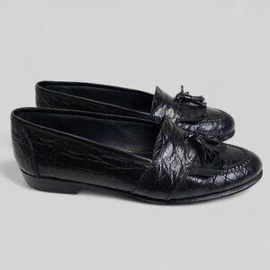 DAVANZATI Handmade Italy Black 8 D Tassel Loafer Shoes